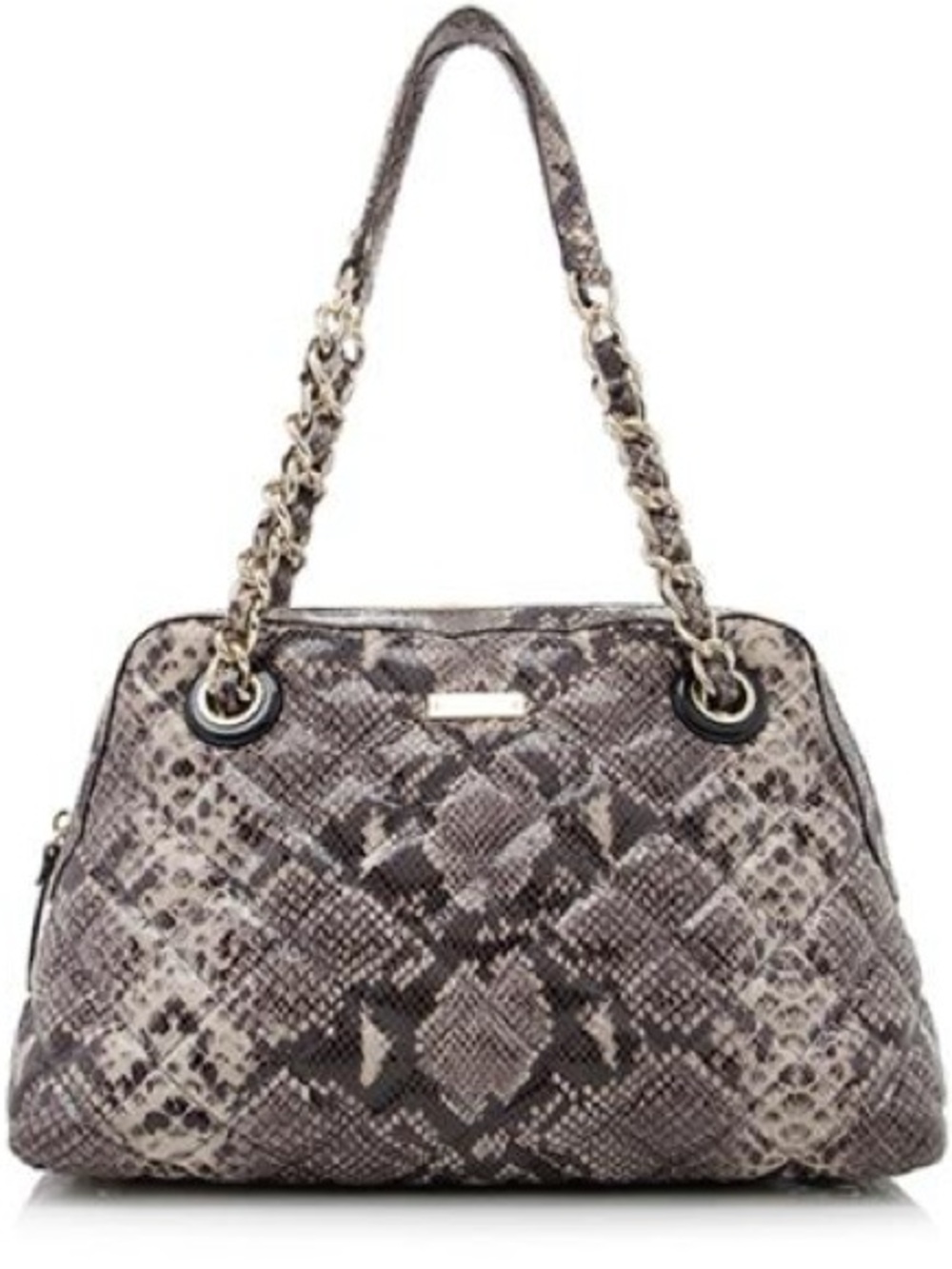Kate Spade Gold Coast Georgina Quilted Snakeskin Leather Bag Vegan EUC